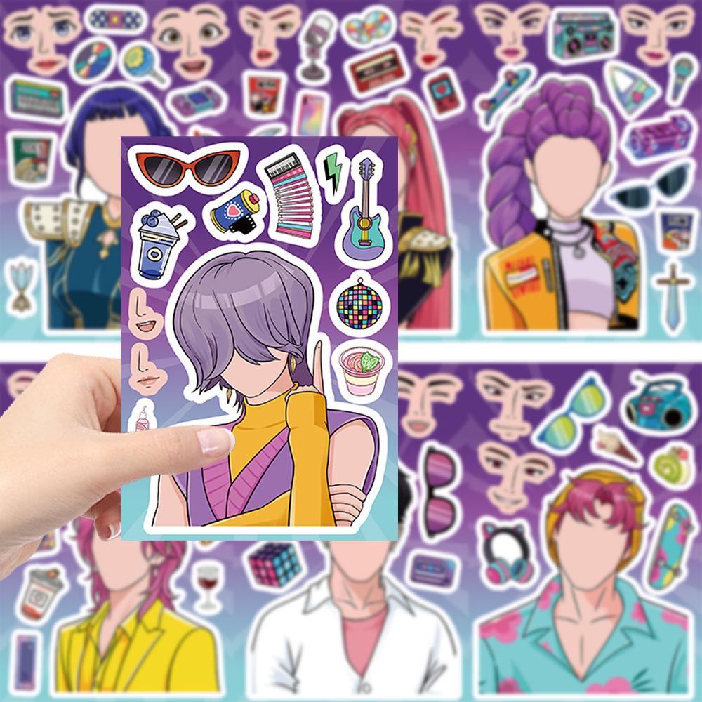 K-POP Demon Hunter Girl Group Puzzle & Waterproof Cartoon Stickers Set - Handmade, Self-Adhesive, Hot-Selling Toys