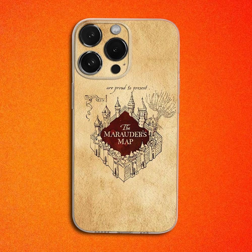 Ticket The M-Marauders Map Phone Case For iPhone 16,15,14,13,12,11 Plus,Pro,Max,XR,XS,X,Plus,SE,Mini Transparent Soft Cover