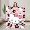 Hello Kitty Pink Plaid Blanket Fleece All Season   Multifunction Super Soft Throw Blanket for Home Travel Bedspread