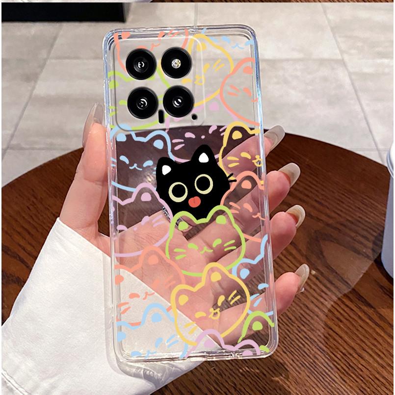 For Xiaomi Mi 14 / 14 Pro Clear Case Luxury Cute Love Rabbit Funny Ultra Slim TPU Silicone Soft Back Cover For Mi14 14Pro Casing