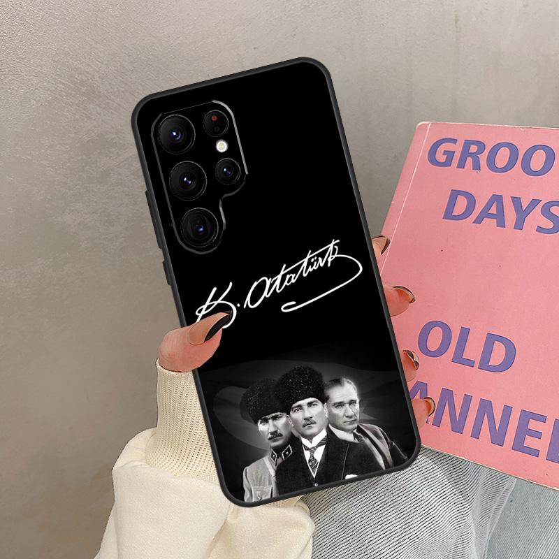 Mustafa Kemal Atatürk Unterschrift Hülle Für Samsung Galaxy S25 Ultra S20 S21 S22 S23 S24 Ultra S9 S10 Plus S25 FE Hülle Coque