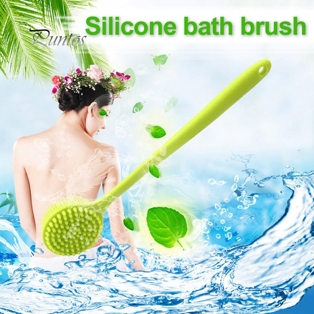 

Силиконовый корпус для натирания спины, двухсторонняя длинная ручка, противоскользящая щетка для душа и ванны