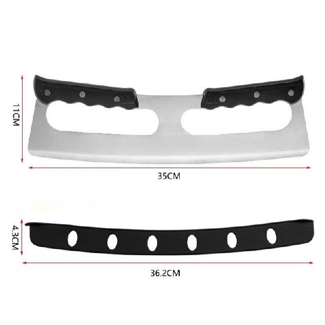 Stainless Steel Pizza Cutter Double Handle Large Size Pizza Wheel for Fast Easy Slicing Through Thick Crusts 1