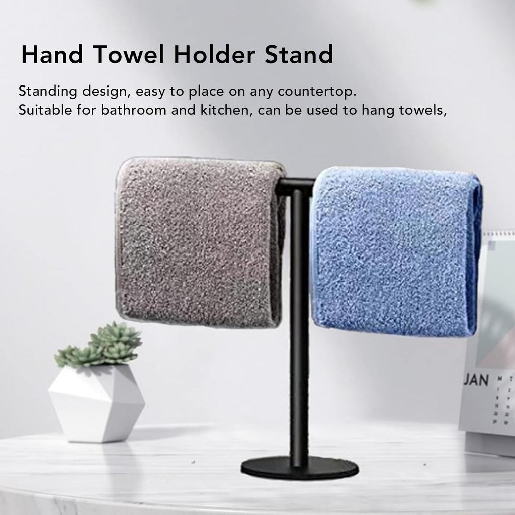 Bathroom Desktop Towel Rack Aluminum Stable Rust Proof Multifunctional Space Saving Hand Towel Holder Stand  for Apron
