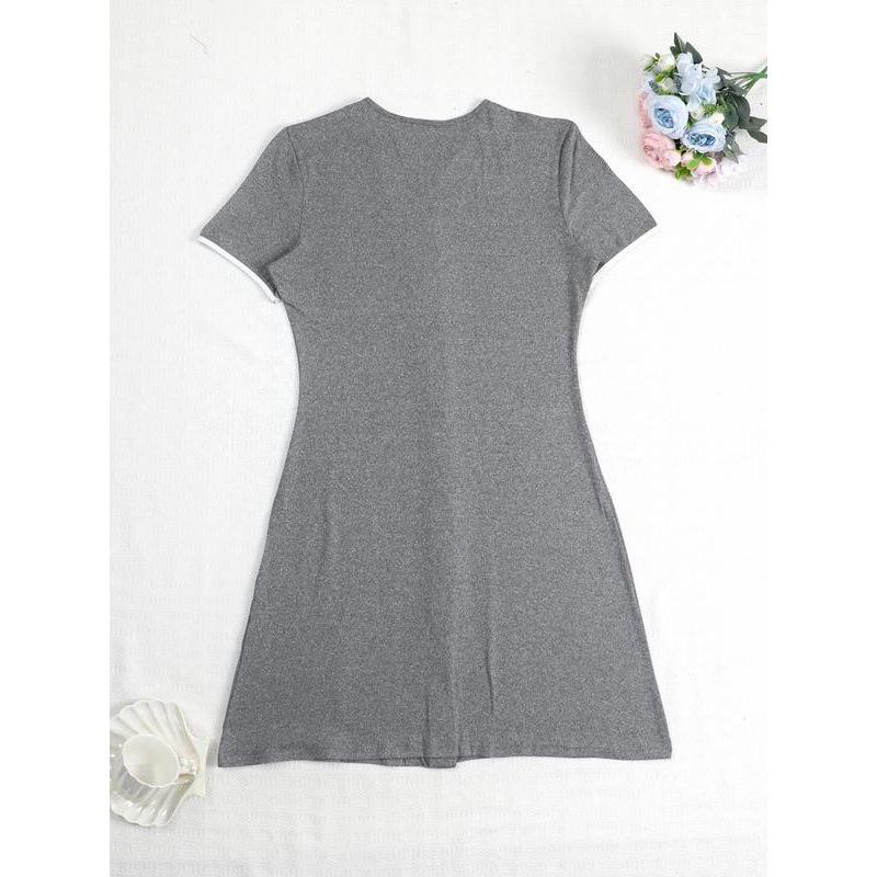 Women's Pure Color Short Sleeve Casual Nightgown