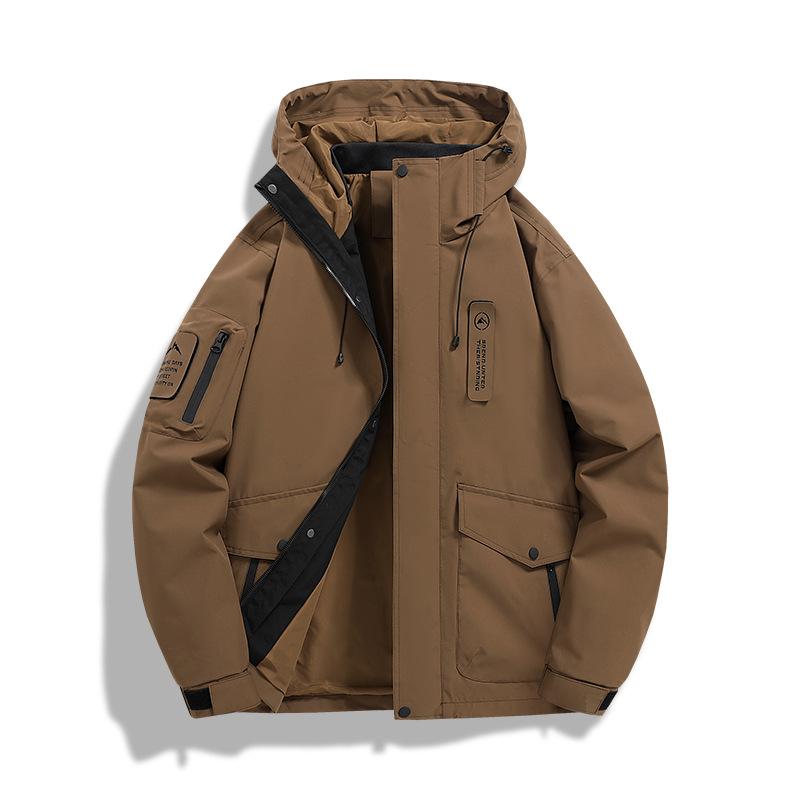 Veste à capuche pour homme, Veste d'alpinisme fonctionnelle coupe-vent unisexe pour le printemps, Veste d'extérieur coupe-vent et imperméable pour homme