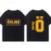 OHLINS Motorcycle Shock Absorber Modified Tshirt Clothes Casual Trendy Brand Car Club Tshirt Suitable for Both Unisex and Unisex