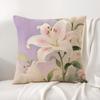Classic Lily Cushion Cover Natural Linen Organic Fabric DoubleSided Printing Sofa Home Decor Gift Pillow Cover