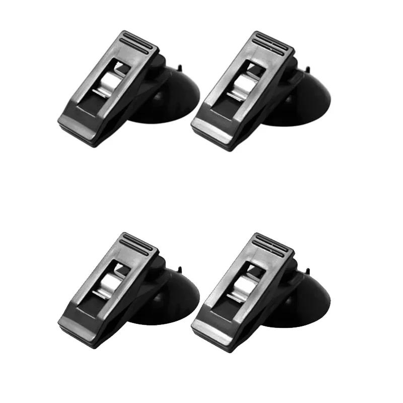 1-2 Pair Car Interior Window Clip Mount Black Suction Cap Clip Plastic Sucker Removable Holder For Sunshade Curtain Towel Ticket