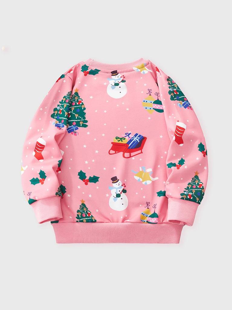 Kids’ Christmas Cartoon Long-Sleeve Sweatshirt, Autumn/Winter