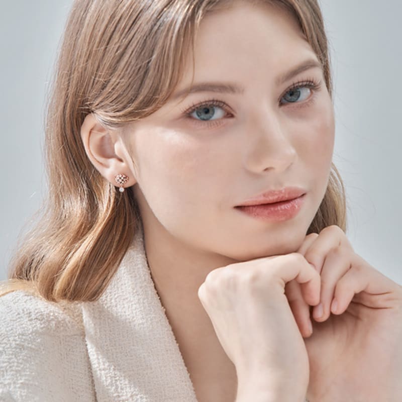 ELLE Jewelry 14K GF Fine Solitaire Two-Pin Earrings ELGPEE528