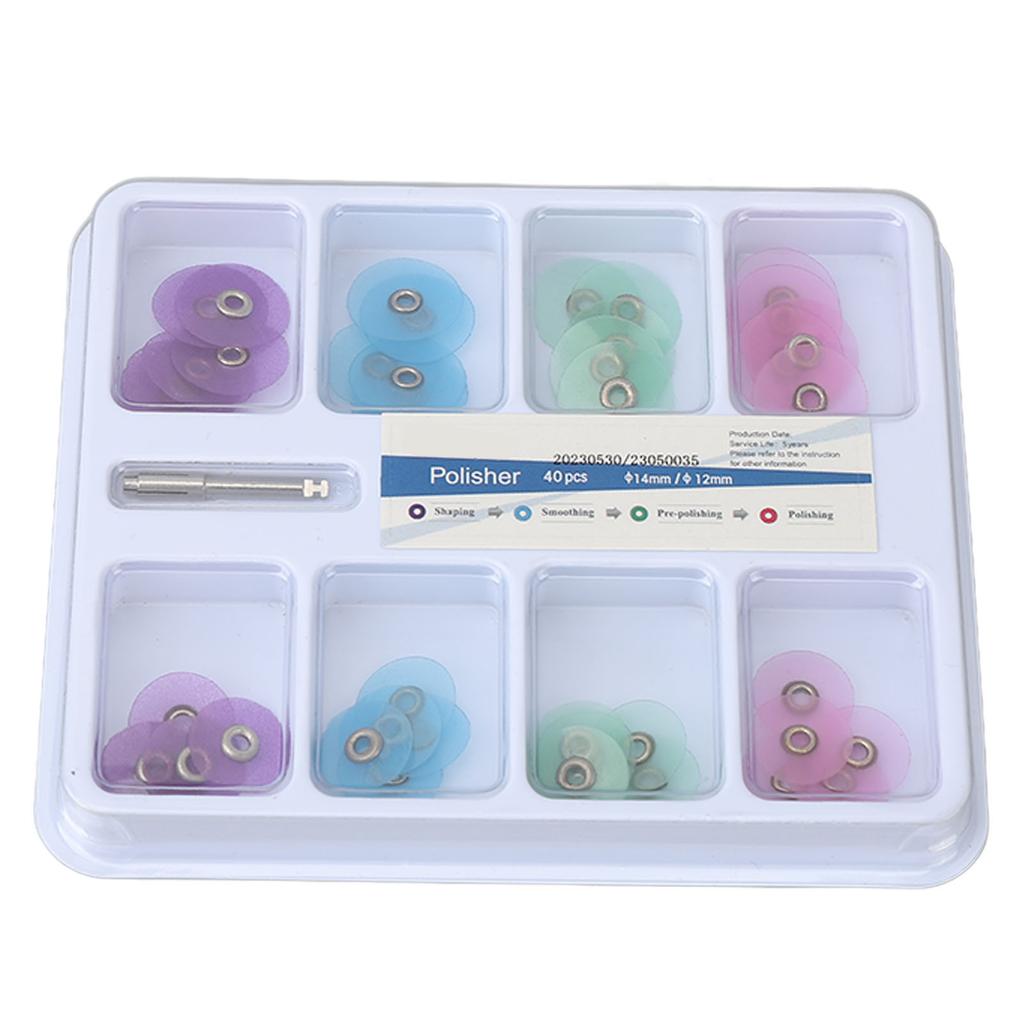 40 stk. Tannpoleringsskiver Tannbleking Resin Oral Tenner Etterbehandlingsskive med Dorn