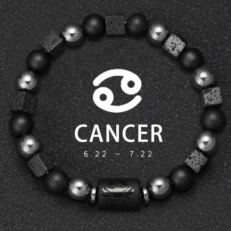 12 Zodiac Natural Stone Bracelets - Cancer, Virgo, Leo, Libra Designs, Ideal Couples & Friendship Gifts, Unisex Jewelry (Pulsera