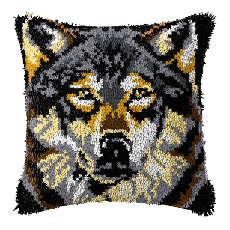 Cute Animals Dog Parrot Cross Stitch Needlework Set Diy Latch Hook Throw Pillow Embroidery Pillow Hook Kit Set For Needlework