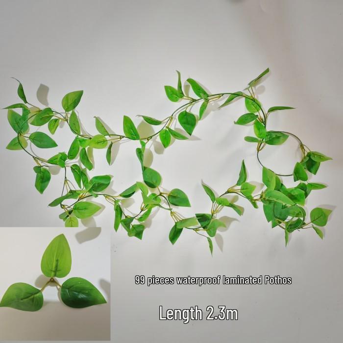 Artificial Rattan Ivy Vine with Green Grape Leaves and Chlorophytum Ceiling Decor