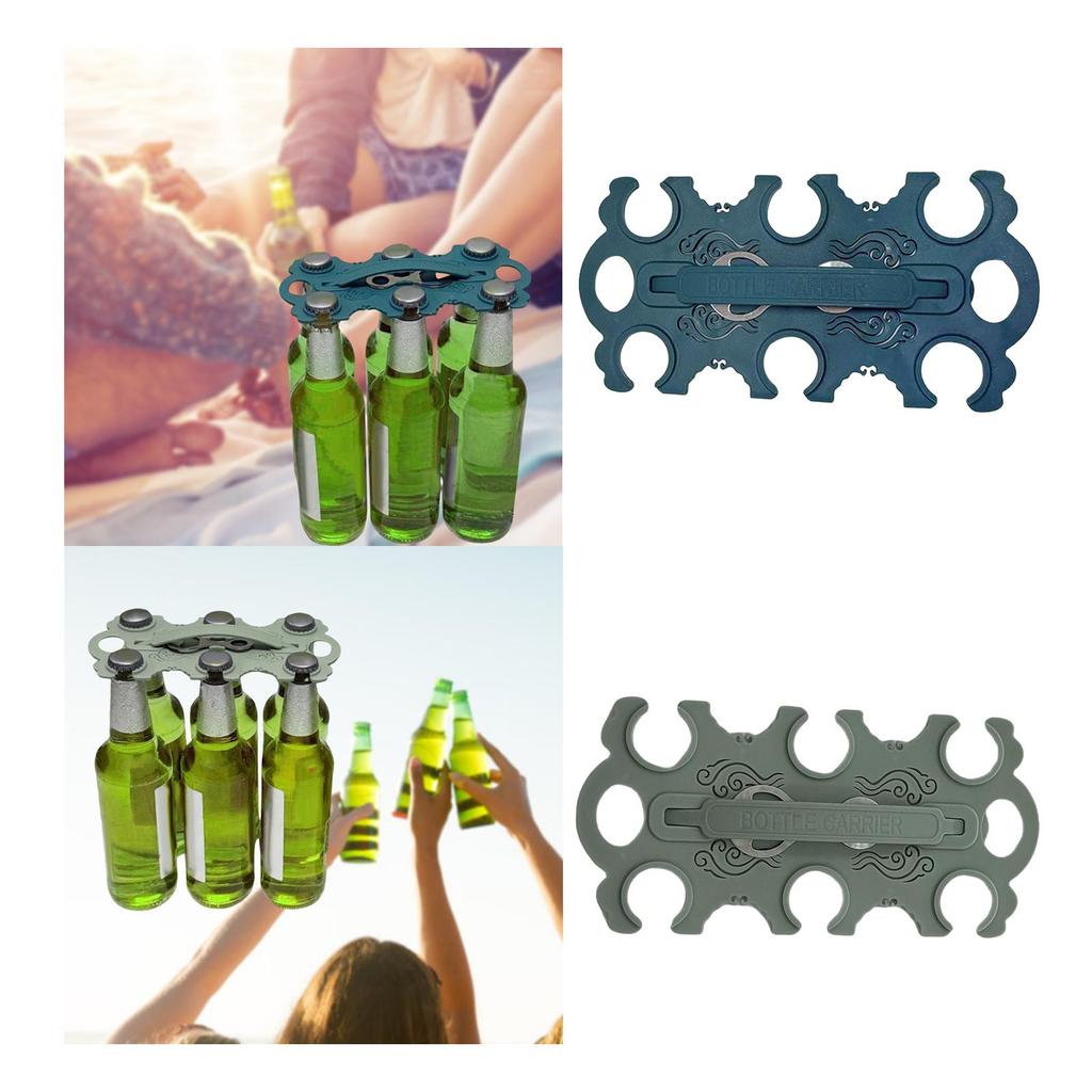 6 Can Drink Carrier Reusable Portable Compact with Bottle Opener Wine Bottle Holder for Business Car Picnic Home Gatherings