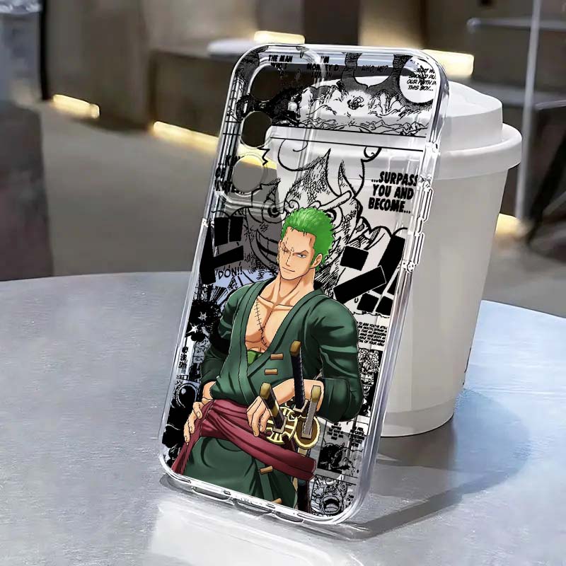 One Pieces Luffys Zoro Phone Case For iPhone 17 16e 16 15 14 13 12 11 Mini Air Pro Max XR XSMax Plus Transparent Soft Back Cover