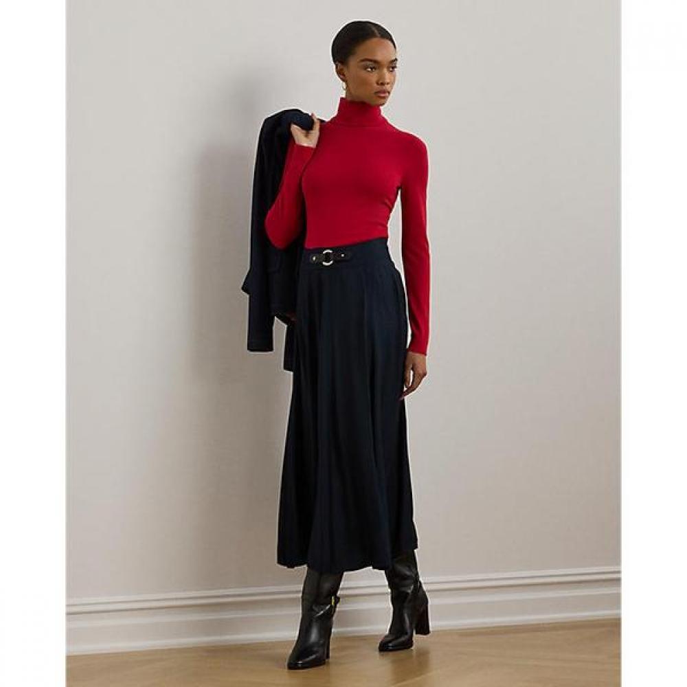 

Lauren Ralph Lauren Buckle Trim Twill Midi Skirt Wmlrskts6h20252410 00