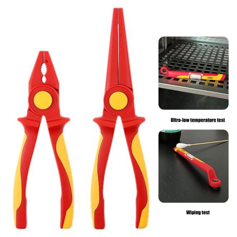 Multipurpose 1000V Insulated Plastic Pliers with Ergonomic Handle for Electrical Craft Projects Instrument Installation