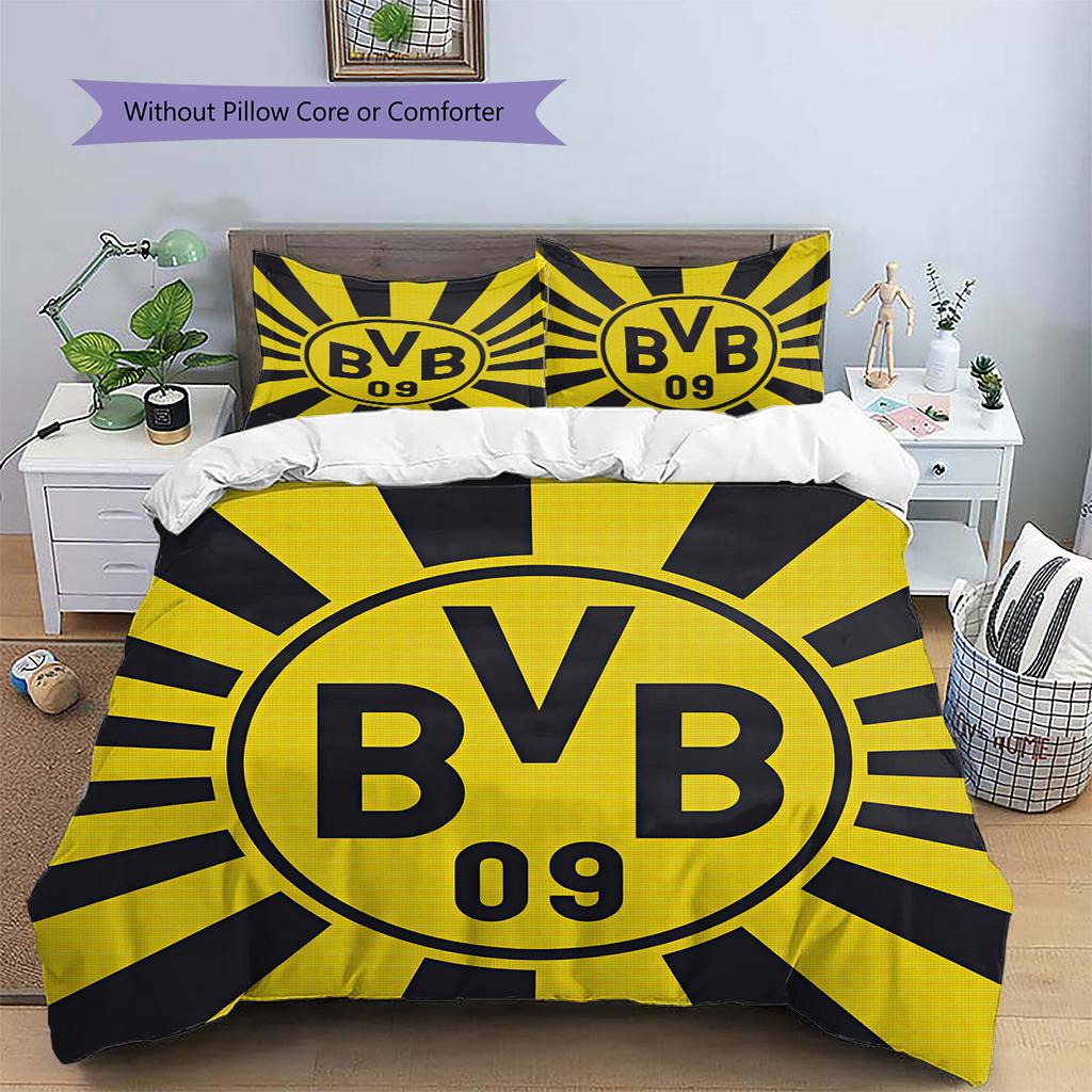 Borussia Dortmund  Set Copripiumino con Fantasia  Decorazione per la Casa  Regalo (1 * copripiumino + 2 * federe senza imbottitura)