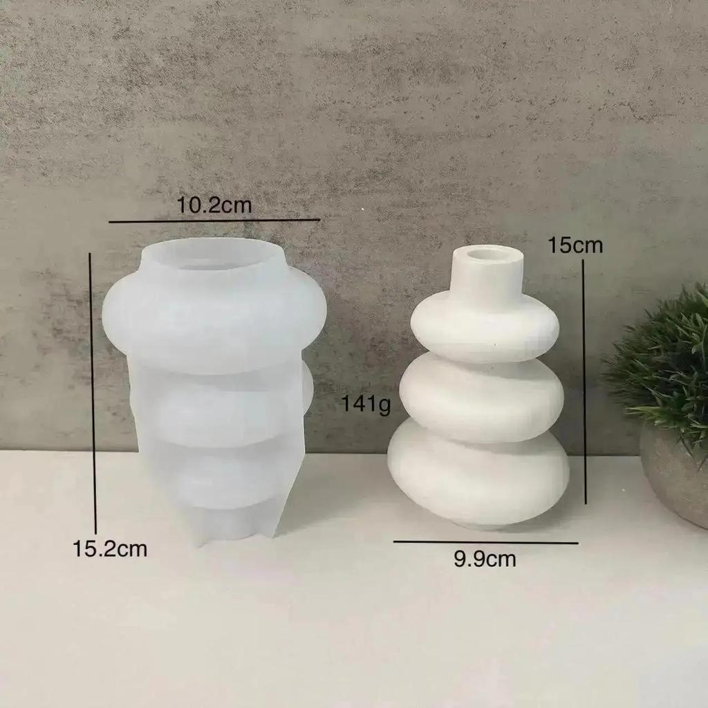 Concise Design Irregular Vase Silicone Mold DIY Vase Ornament Decoration Plaster Cement Resin Mold Crafts Home Decoration