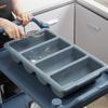 Plastic Silverware Holder with 4 Sections for Home Organization Four Compartments Kitchen Tool Organiser