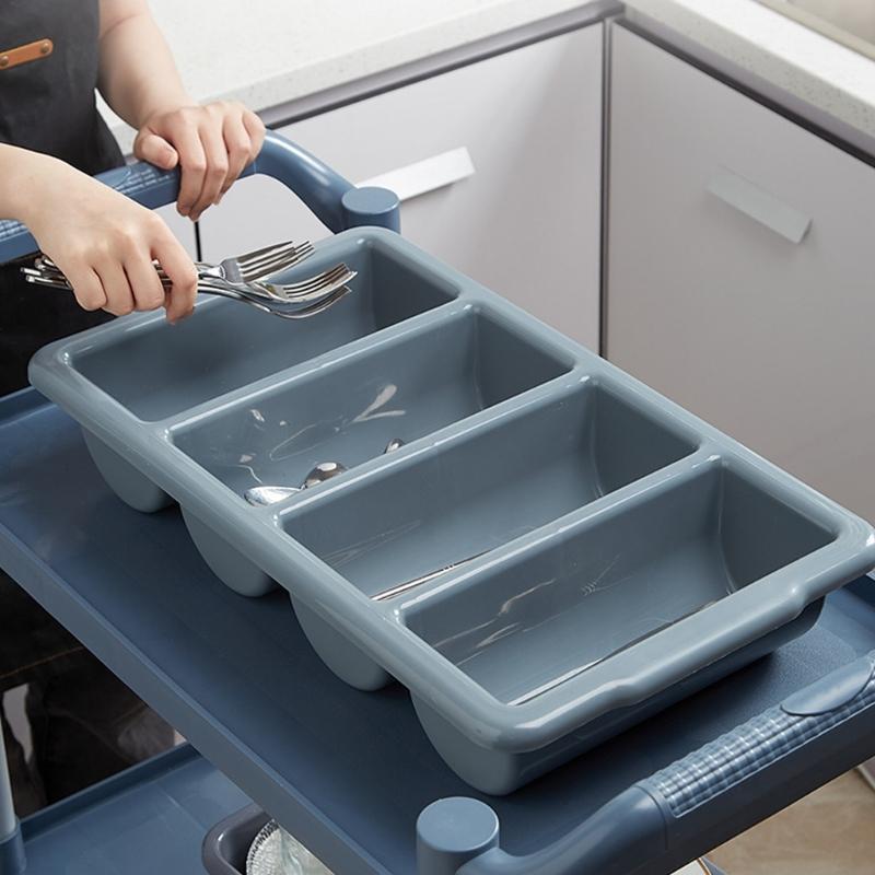 Plastic Silverware Holder with 4 Sections for Home Organization Four Compartments Kitchen Tool Organiser