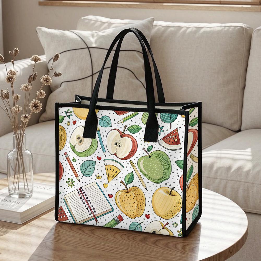 Cute Fruits Print Shoulder Bag Casual Daily Tote Bag for Shopping School Travel