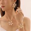Double Layer 3D Lotus Flower Jewelry Set Hollow Out Flower Necklace Gifts Flower Jewelry Set  Women