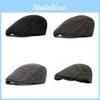 Stylish Men's Duckbill Beret For Winter Classic Checkered Wool Hat