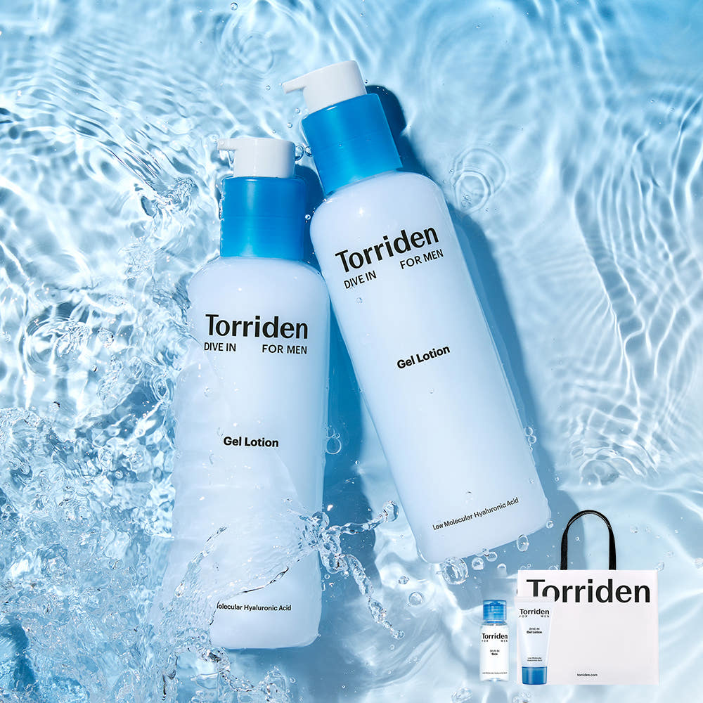 

Torriden Dive-In For Men Low Molecular Hyaluronic Acid Gel Lotion Deep Hydration 200ml x 2 + Miniatures
