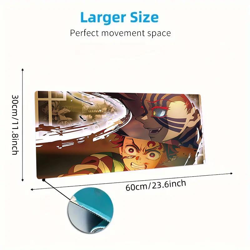 Demon Slayer Print Cushion Non-slip Laptop Tablet Big Mousepad XXL Mat Mini PC Playmat With Lock edge