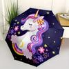 Magical Unicorn Night Wall Sticker for Kids Room DecorUmbrella, Portable 3-Fold Compact Umbrella,Christmas Gift ES433