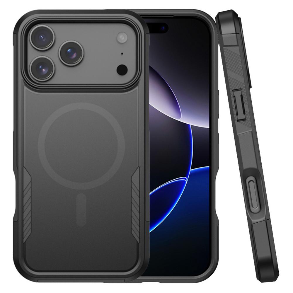 For iPhone 17 Pro Max Magnetic Case PC + TPU Shockproof Matte Phone Cover