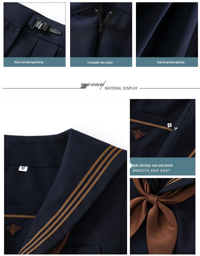 Authentic Navy Blue JK Uniform - Medium Long Sleeve Autumn/Winter Sailor Suit Set