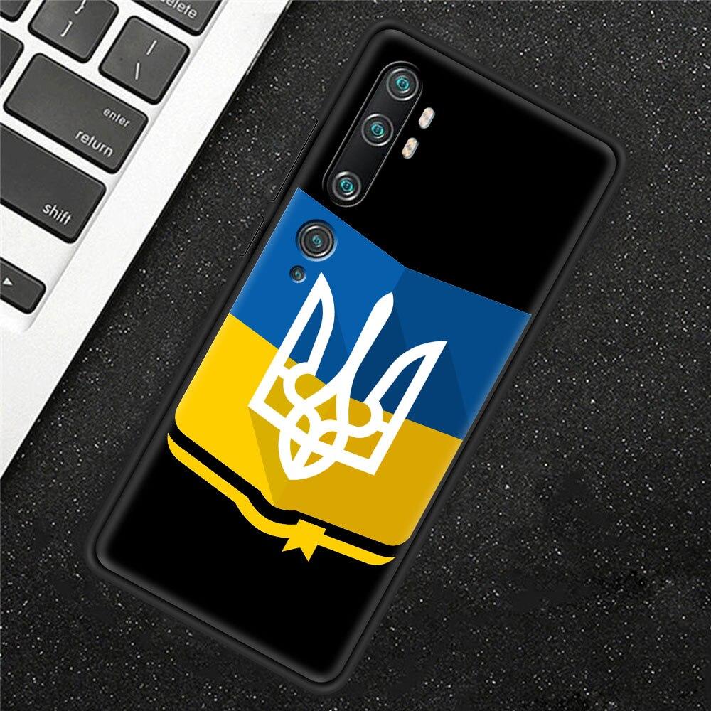 Ukraine Flag Painted Bling Case For Xiaomi Mi Poco X3 NFC M3 Pro Note 10 Lite 11 10T Pro 5G 9T Silicone Phone Coque Black Cover