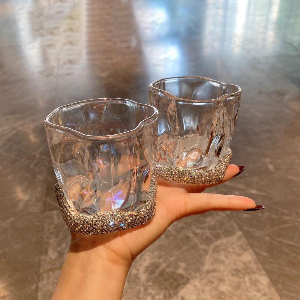 Stainless Steel Sparkling Water Cup Creative Rhinestone Studded Cup Bling Coffee Mug  Home Use