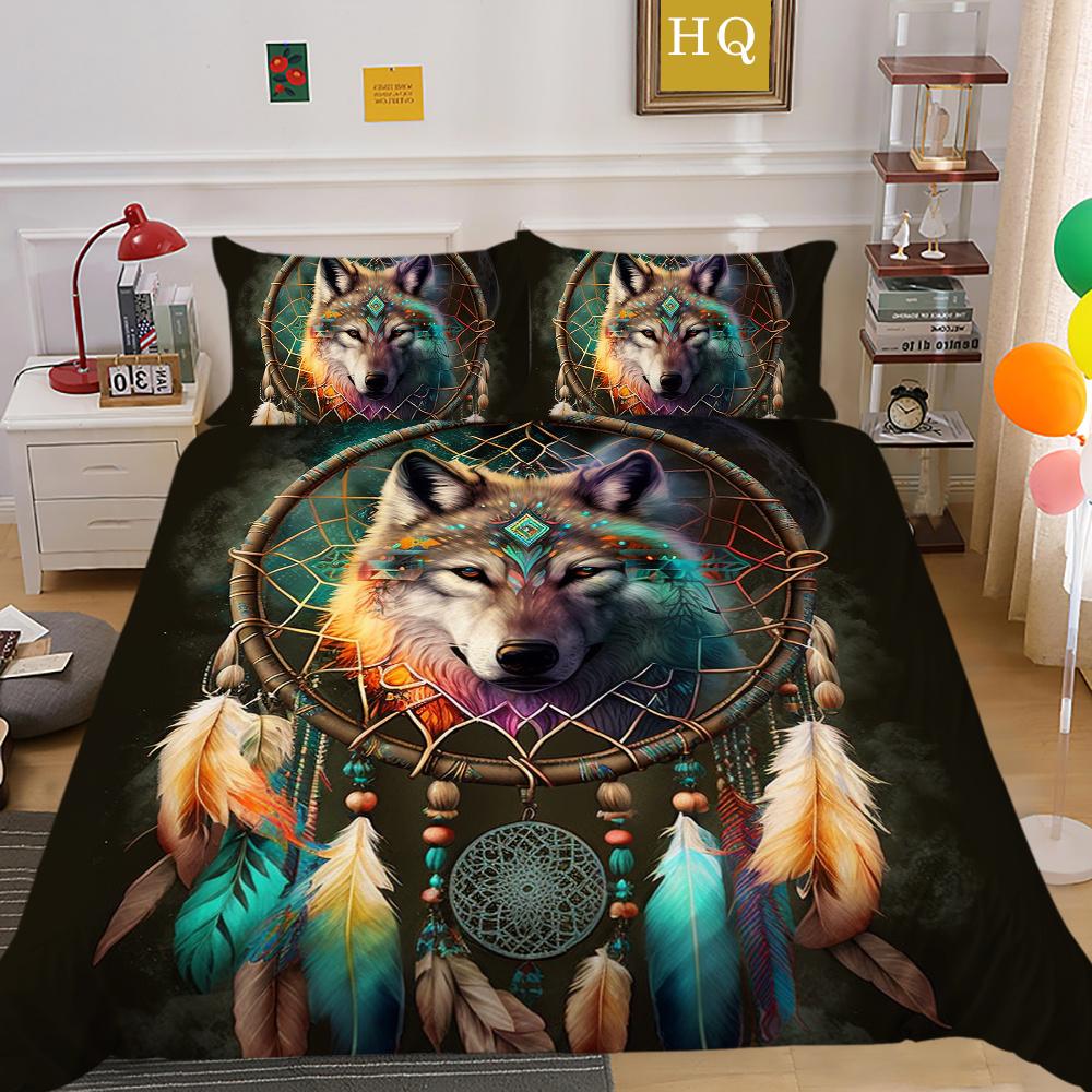 3D Wolf Printing Bedding Set Cover Single Size Microfiber Bedspreads Teen Fashion High Quality Home Textiles