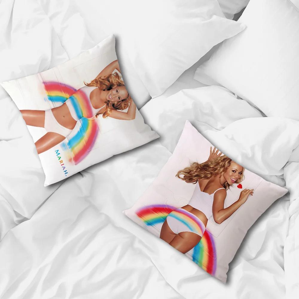 Singer M-Mariah Carey Rainbow Decoration Room Home Sofa living Office Car Nordic Simplicity Pillow Cover