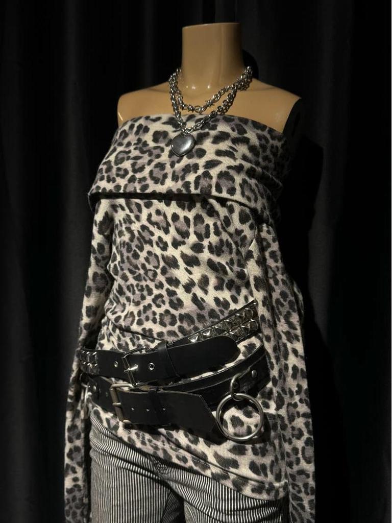 Autumn-Winter Y2K Leopard Print Slim Fit Long Sleeve T-shirt