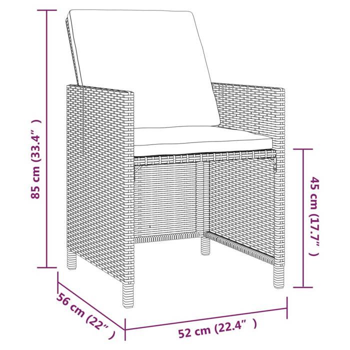 VidaXL Garden Dining Furniture and Cushions 5 Pcs Dining Room Furniture Table and Dining Chairs Terrace Patio 3095504