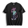Unisex růžový panter Hip-Hop grafické tričko