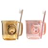Mouthwash & Toothbrush Holder Couple Set - Transparent Tooth Mug