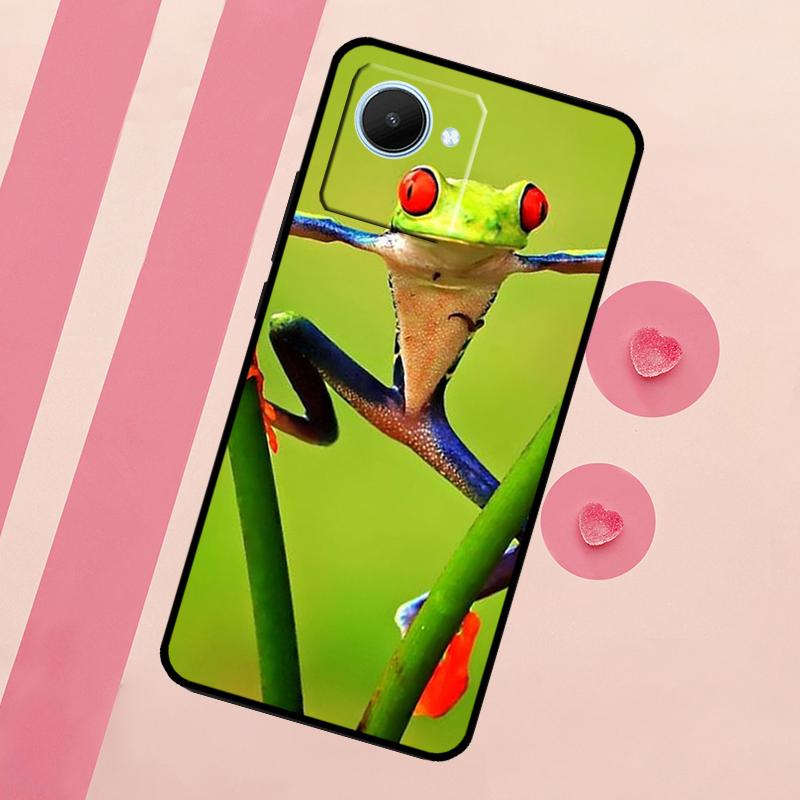 Green Frog Wildlife For Realme C67 C75 C63 C61 C71 C55 C51 C65 C53 10 11 12 13 14 15 Pro Plus GT6 GT7 Pro Case