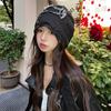 Vintage Washed Denim Beanie Korean Style Loose Beret Casual Distress Denim Pullover Cap  Unisex