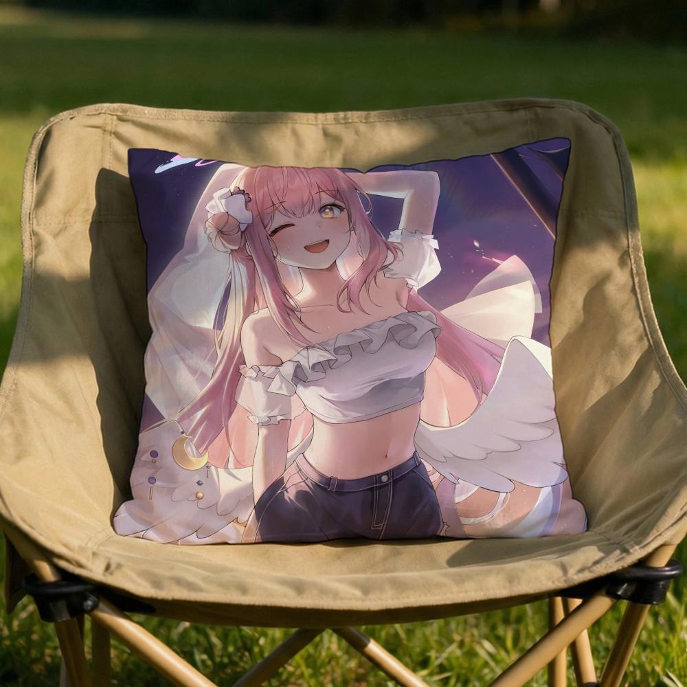 MMisono Mika Anime Cushion Cover Soft Reversible Durable Pillow Cover MultiScene Use for Home Car Daily Comfort