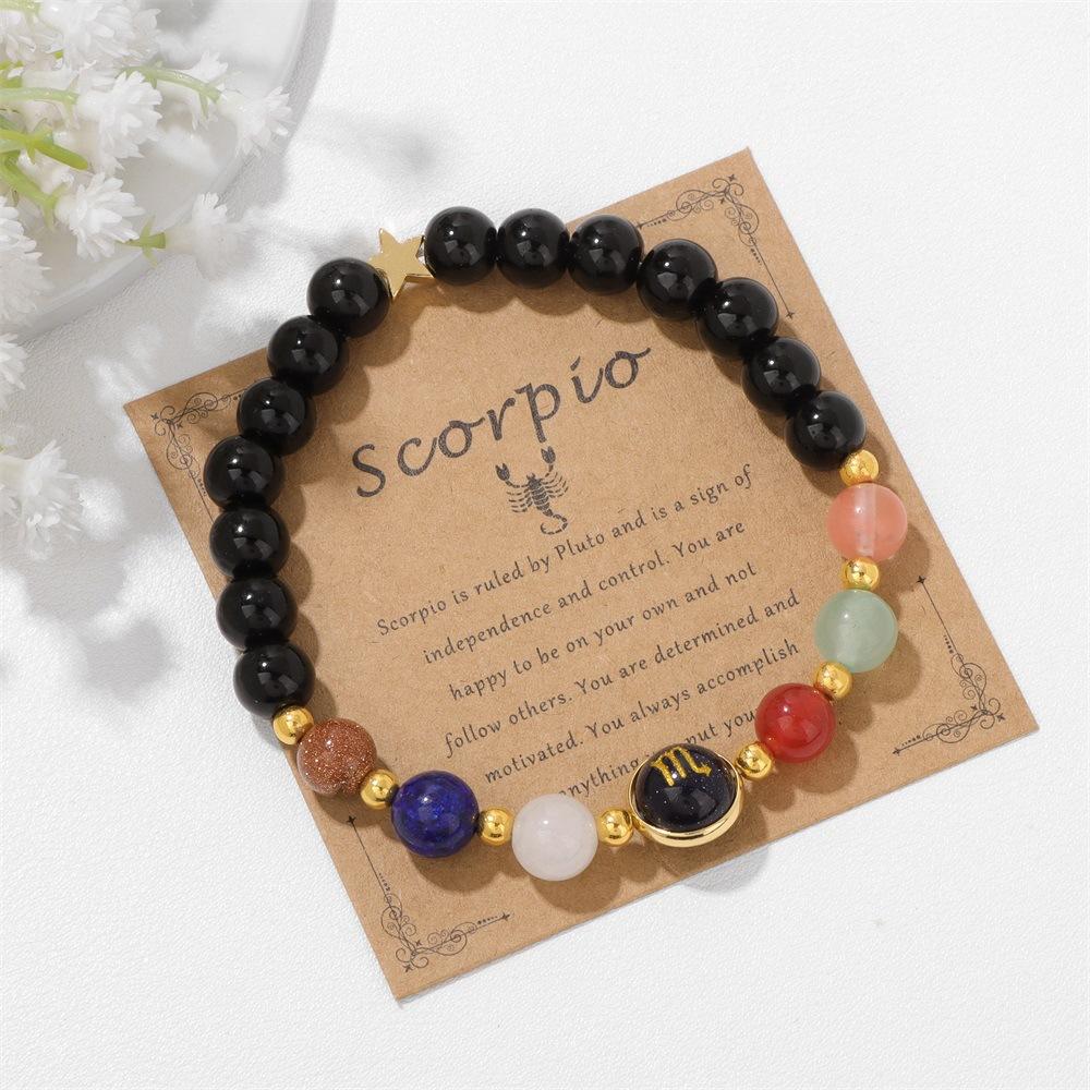 Zodiac Bracelet Bracelets Pisces Leo Virgo Colorful Stone African Beaded Bracelets Women Men Party Style Jewelry Gifts Bracelets