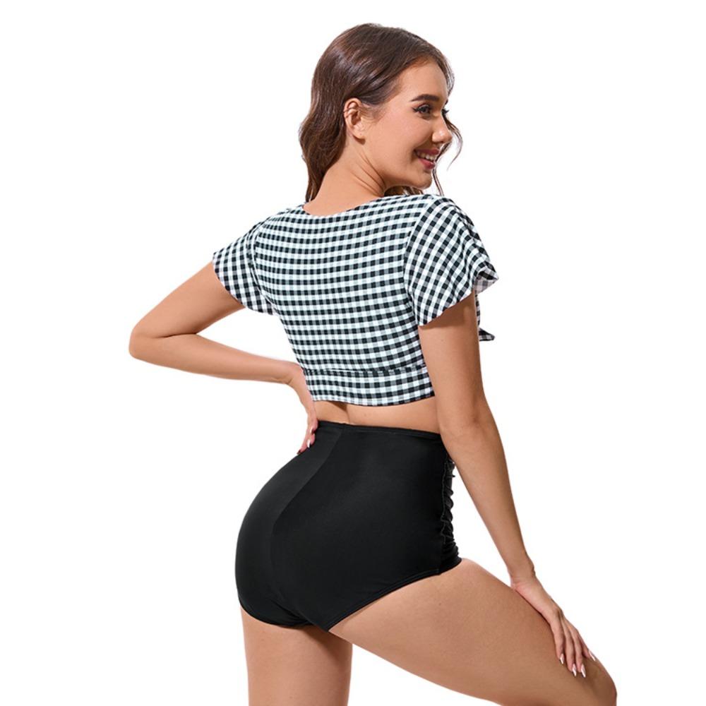 High Waist Bikini European and American Plus Fat Plus Size Swimsuit Women's Split Swimwear