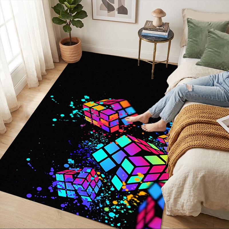Color Blocks Living Room Nonslip Area Rug Soft Carpet For Bedroom Game Playroom Sofa Office Home Decor Doormat Christmas Gift C9301237
