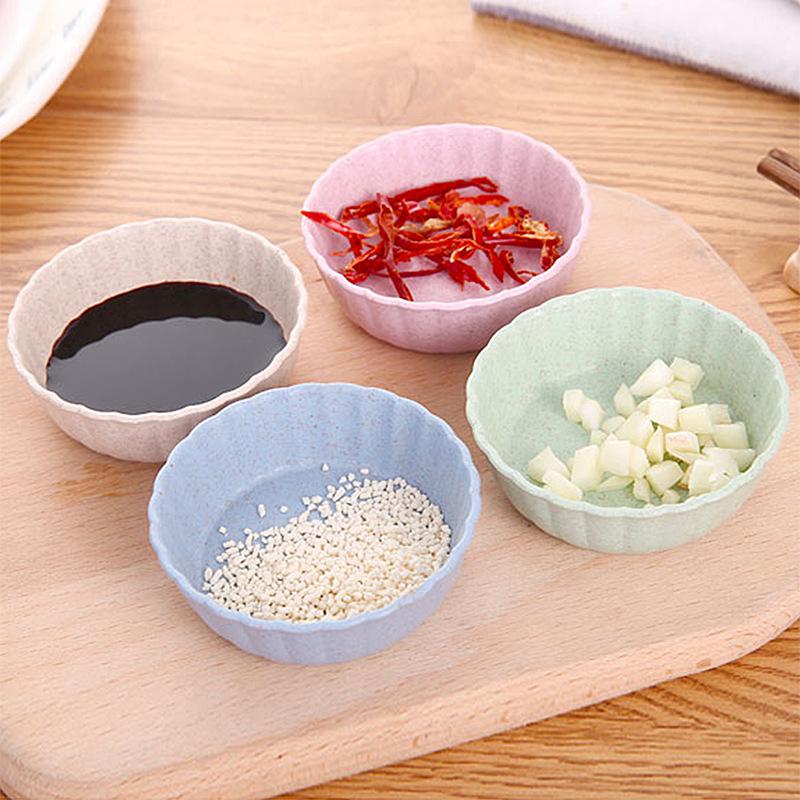 Piatto Condimento Cucina Domestica Paglia di Grano Foglie Plastica Rotondo Piatto Sottaceti Stoviglie Piatto Sottaceti Snack